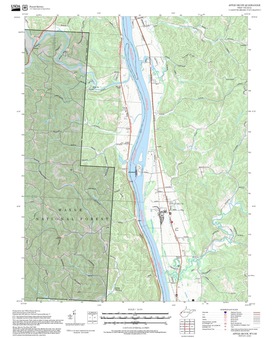 2025 Forest Service Topo Map of Apple Grove West Virginia