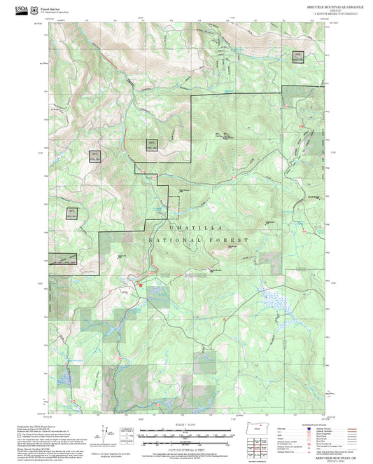 2025 Forest Service Topo Map of Arbuckle Mountain Oregon