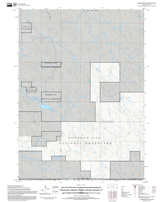 2025 Forest Service Topo Map of Ardmore SE South Dakota