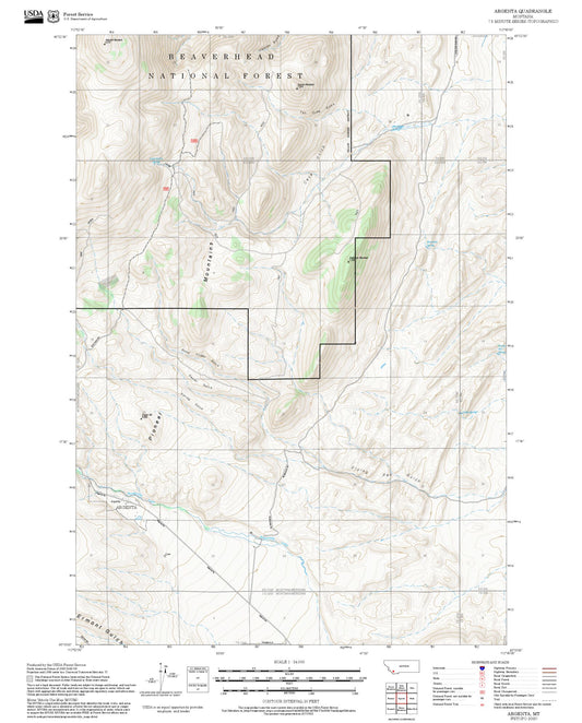 2025 Forest Service Topo Map of Argenta Montana