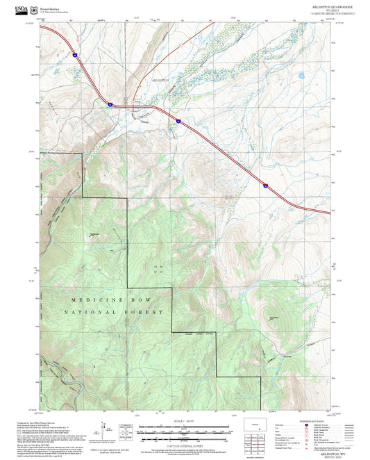 2025 Forest Service Topo Map of Arlington Wyoming