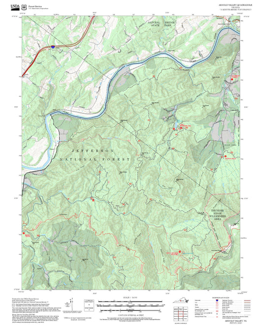 2025 Forest Service Topo Map of Arnold Valley Virginia