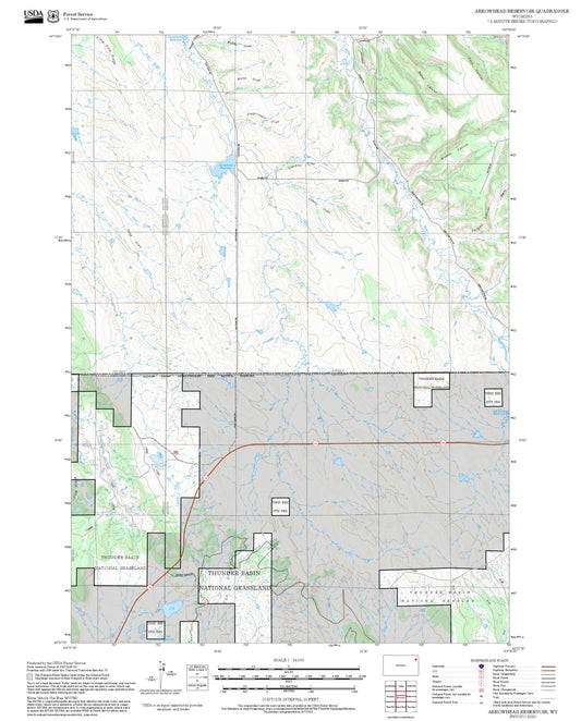2025 Forest Service Topo Map of Arrowhead Reservoir Wyoming
