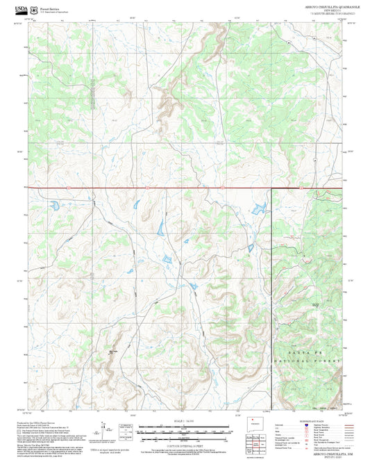 2025 Forest Service Topo Map of Arroyo Chijuillita New Mexico