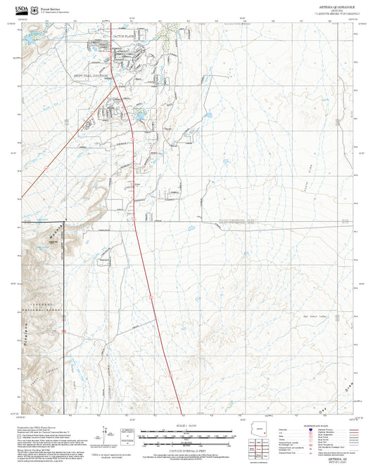 2025 Forest Service Topo Map of Artesia Arizona