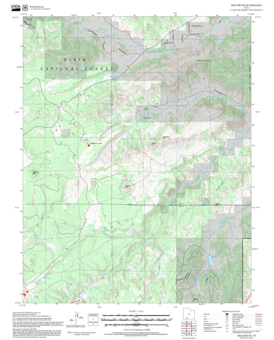 2025 Forest Service Topo Map of Asay Bench Utah