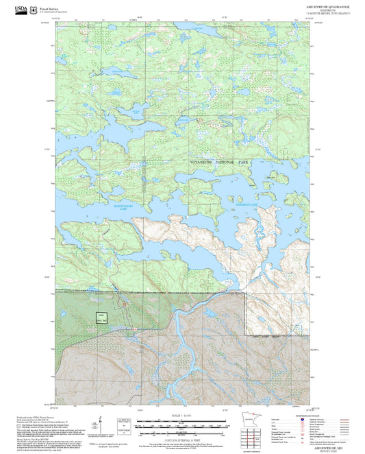 2025 Forest Service Topo Map of Ash River NE Minnesota