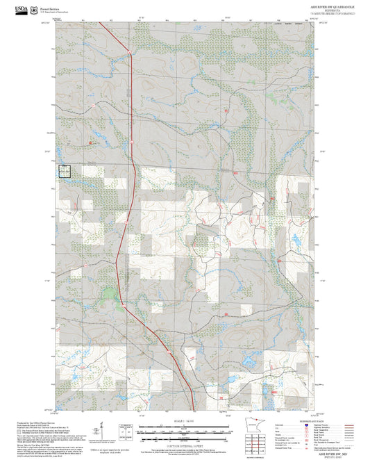 2025 Forest Service Topo Map of Ash River SW Minnesota