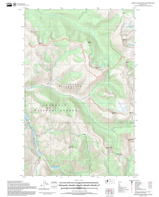 2025 Forest Service Topo Map of Ashnola Mountain Washington