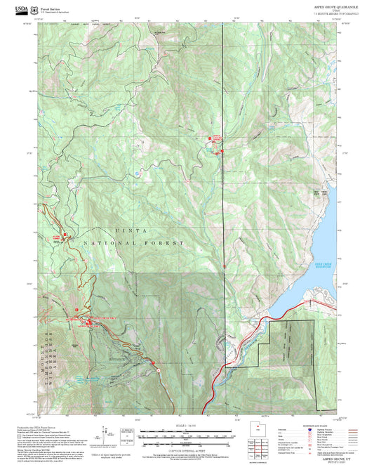 2025 Forest Service Topo Map of Aspen Grove Utah