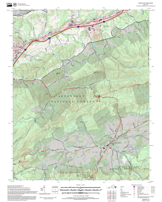 2025 Forest Service Topo Map of Atkins Virginia