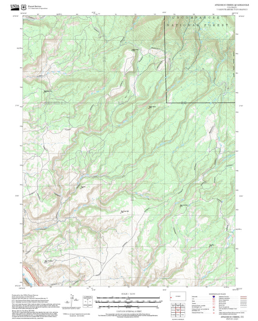 2025 Forest Service Topo Map of Atkinson Creek Colorado