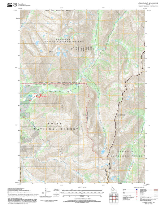 2025 Forest Service Topo Map of Atlanta East Idaho