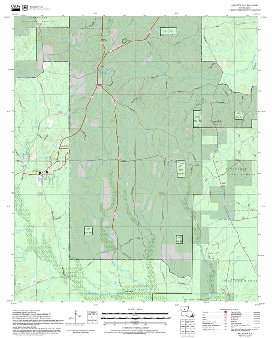 2025 Forest Service Topo Map of Atlanta Louisiana