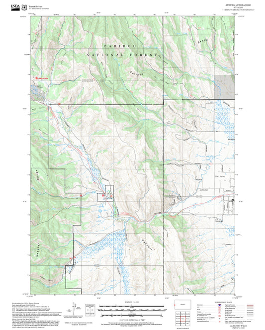 2025 Forest Service Topo Map of Auburn Wyoming