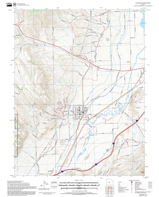 2025 Forest Service Topo Map of Aurora Utah