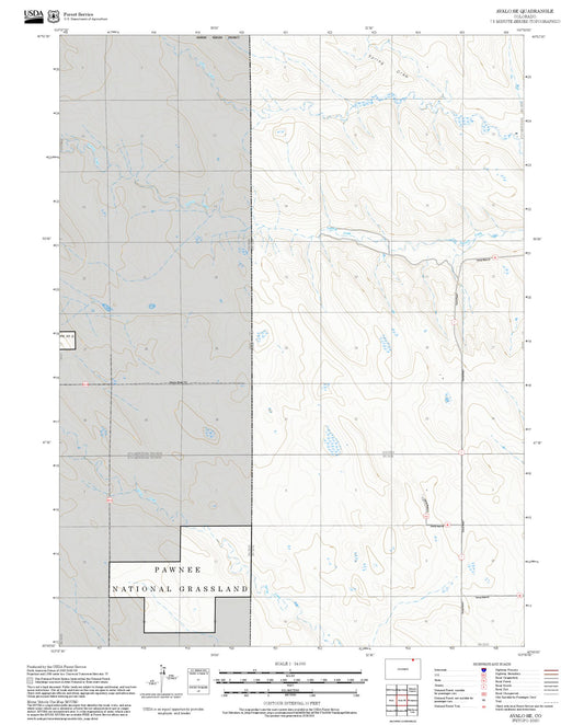 2025 Forest Service Topo Map of Avalo SE Colorado