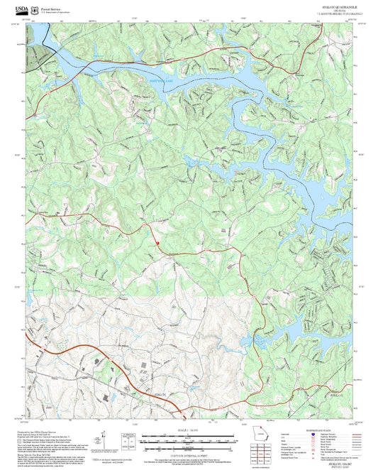 2025 Forest Service Topo Map of Avalon Georgia