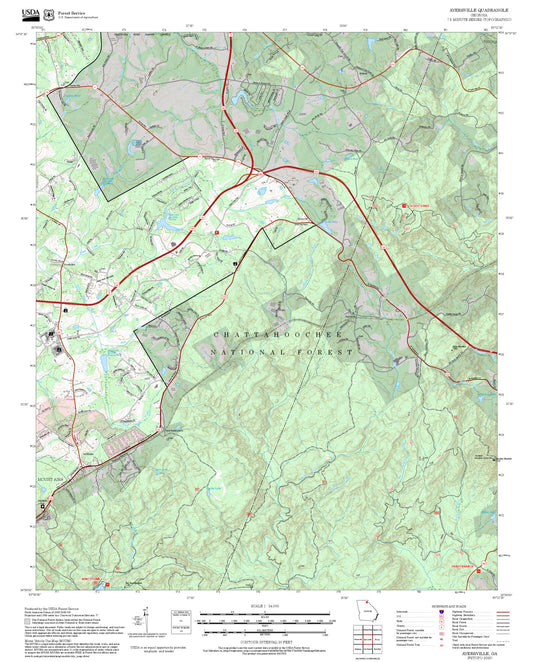 2025 Forest Service Topo Map of Ayersville Georgia