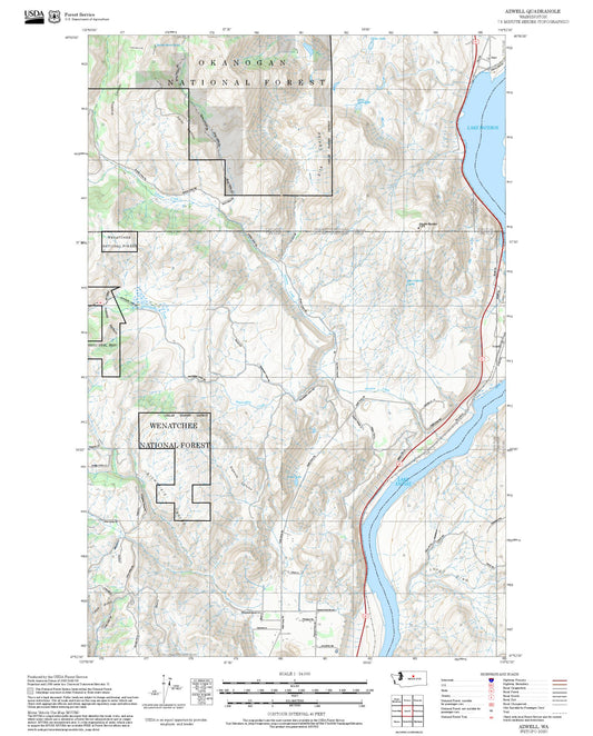 2025 Forest Service Topo Map of Azwell Washington