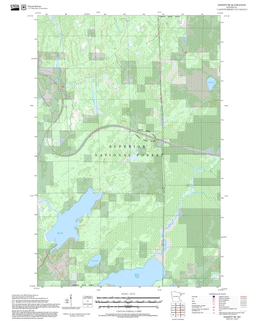 2025 Forest Service Topo Map of Babbitt SE Minnesota