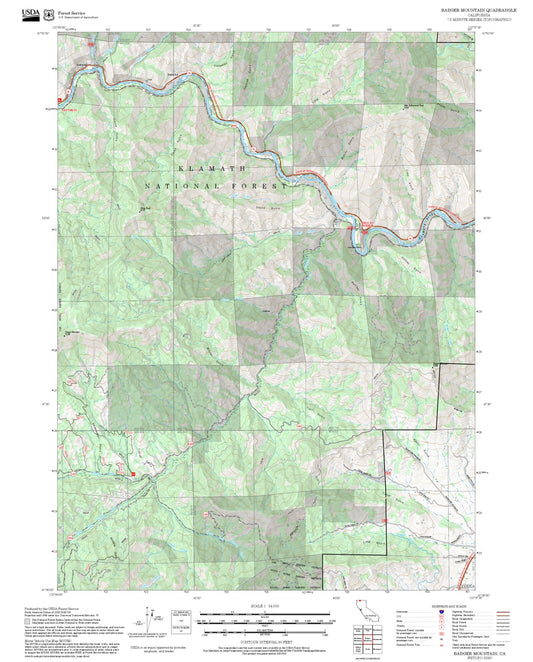2025 Forest Service Topo Map of Badger Mountain California