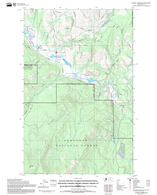 2025 Forest Service Topo Map of Bailey Creek Washington