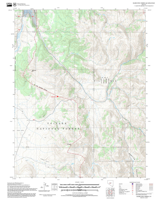 2025 Forest Service Topo Map of Bakeoven Creek Nevada
