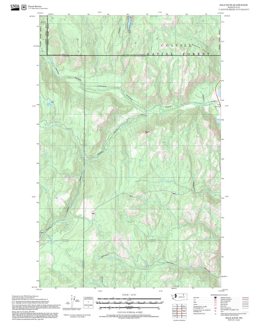 2025 Forest Service Topo Map of Bald Knob Washington