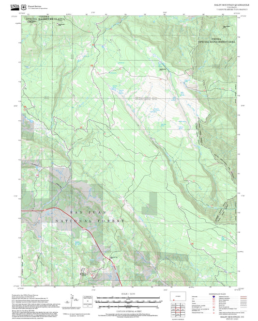 2025 Forest Service Topo Map of Baldy Mountain Colorado
