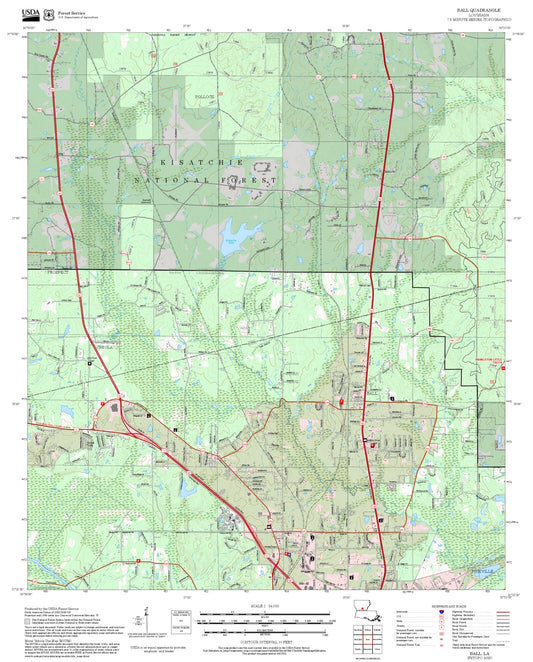 2025 Forest Service Topo Map of Ball Louisiana