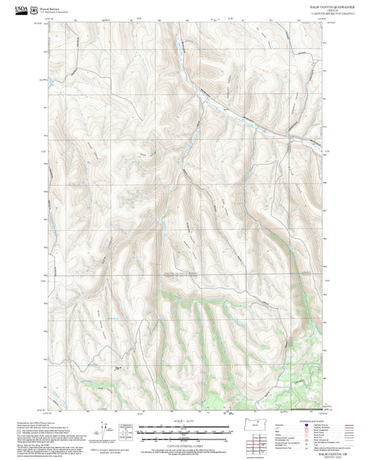 2025 Forest Service Topo Map of Balm Canyon Oregon