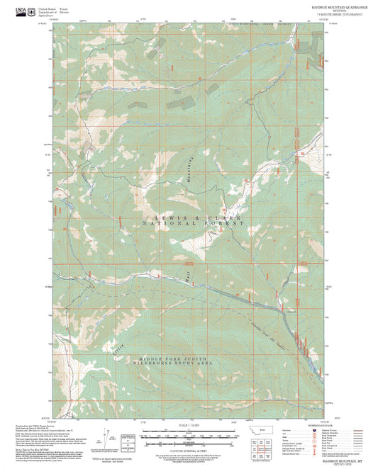 2025 Forest Service Topo Map of Bandbox Mountain Montana