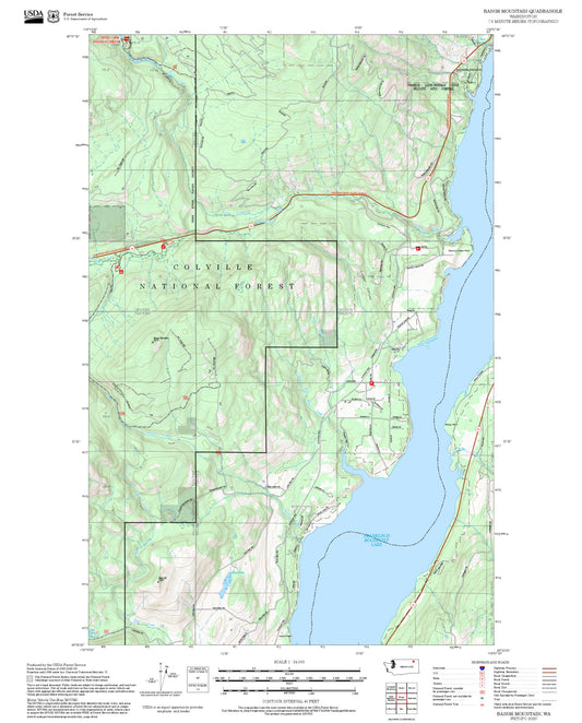2025 Forest Service Topo Map of Bangs Mountain Washington