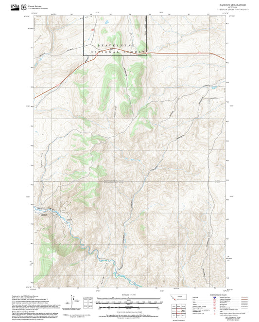 2025 Forest Service Topo Map of Bannack Montana