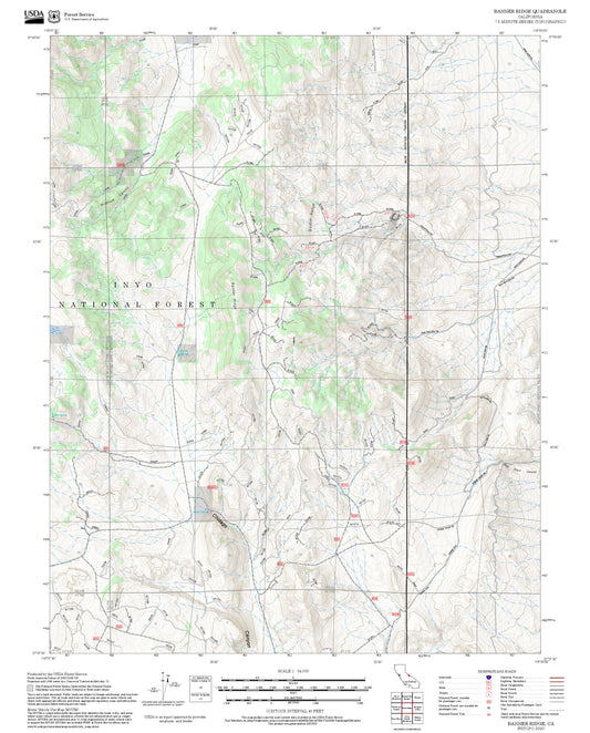 2025 Forest Service Topo Map of Banner Ridge California