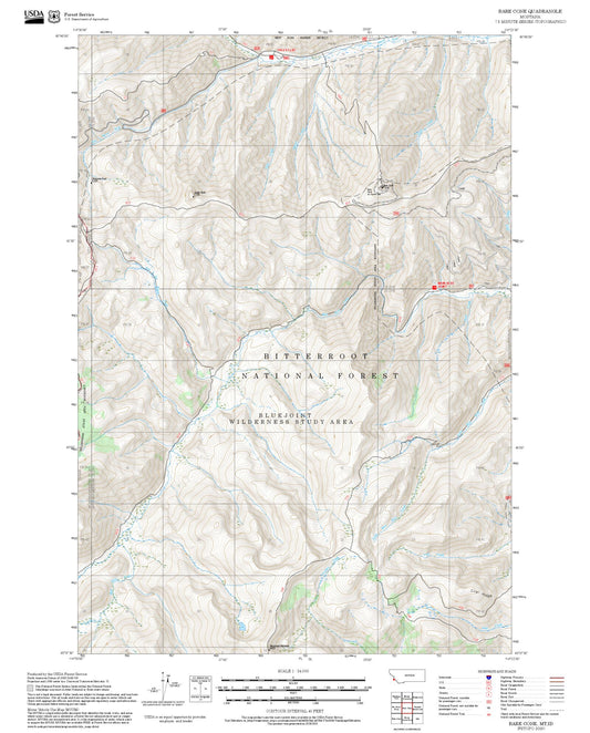 2025 Forest Service Topo Map of Bare Cone Montana
