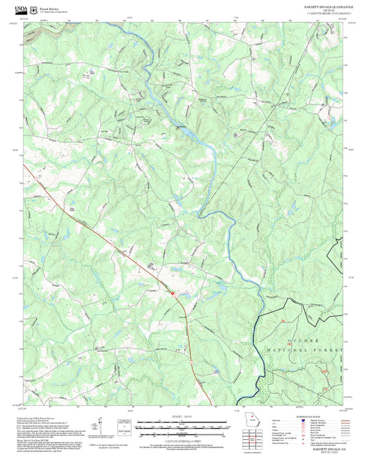 2025 Forest Service Topo Map of Barnett Shoals Georgia