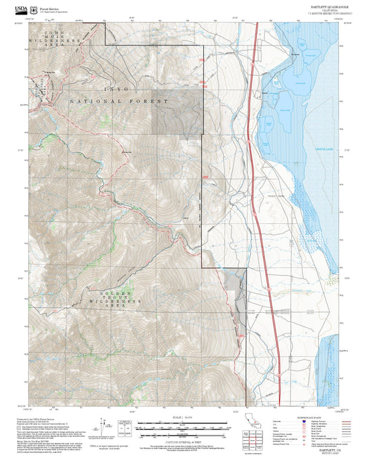 2025 Forest Service Topo Map of Bartlett California