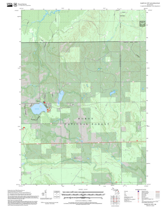 2025 Forest Service Topo Map of Barton City Michigan