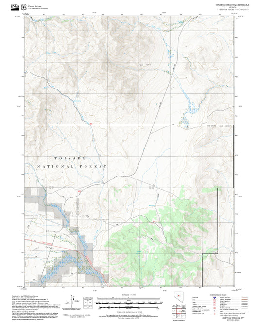 2025 Forest Service Topo Map of Barton Spring Nevada