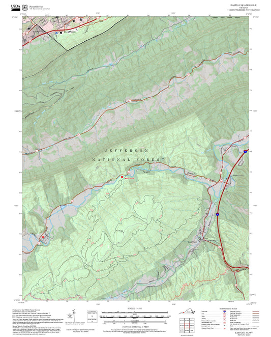 2025 Forest Service Topo Map of Bastian Virginia