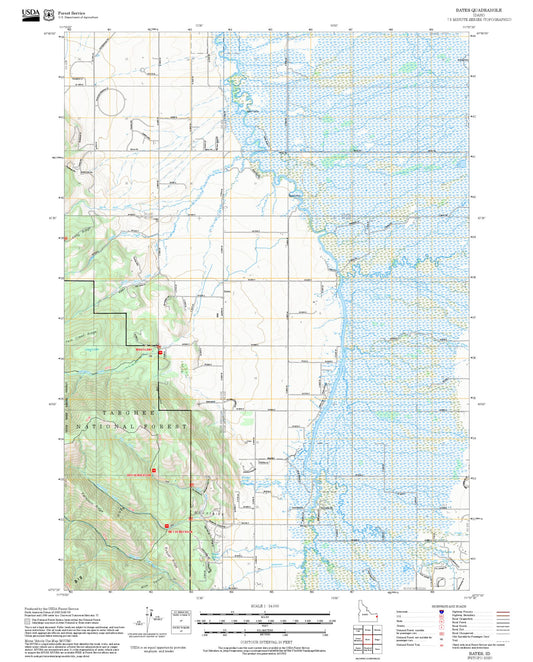 2025 Forest Service Topo Map of Bates Idaho