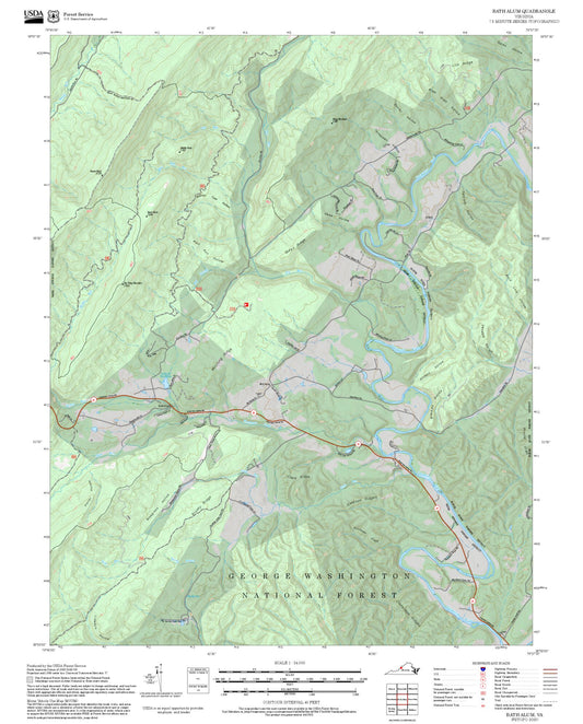 2025 Forest Service Topo Map of Bath Alum Virginia