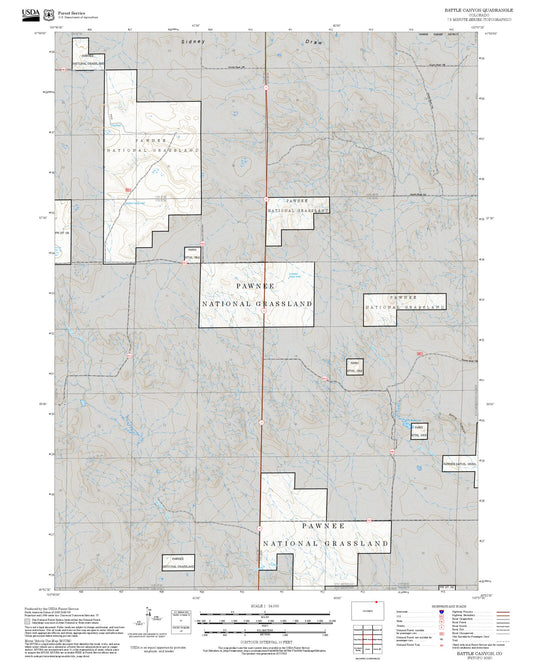 2025 Forest Service Topo Map of Battle Canyon Colorado