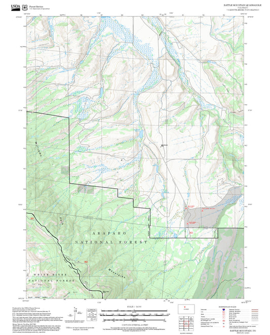 2025 Forest Service Topo Map of Battle Mountain Colorado