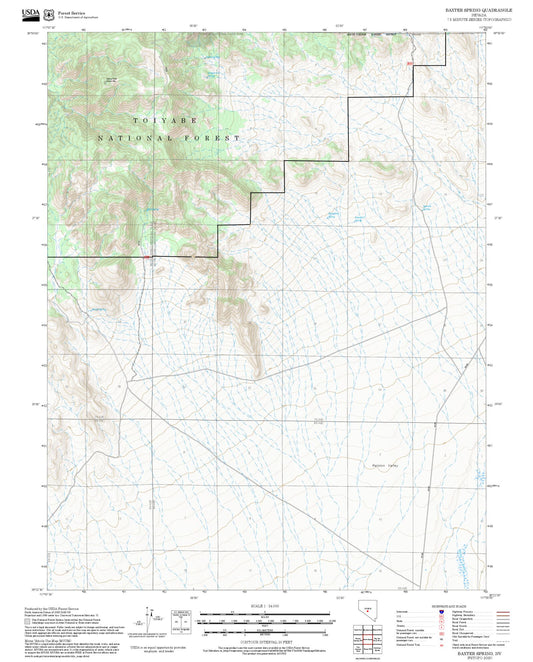 2025 Forest Service Topo Map of Baxter Spring Nevada