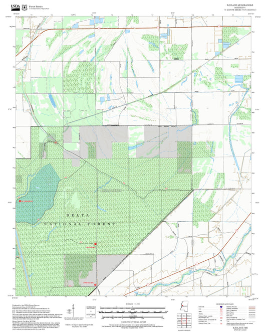 2025 Forest Service Topo Map of Bayland Mississippi
