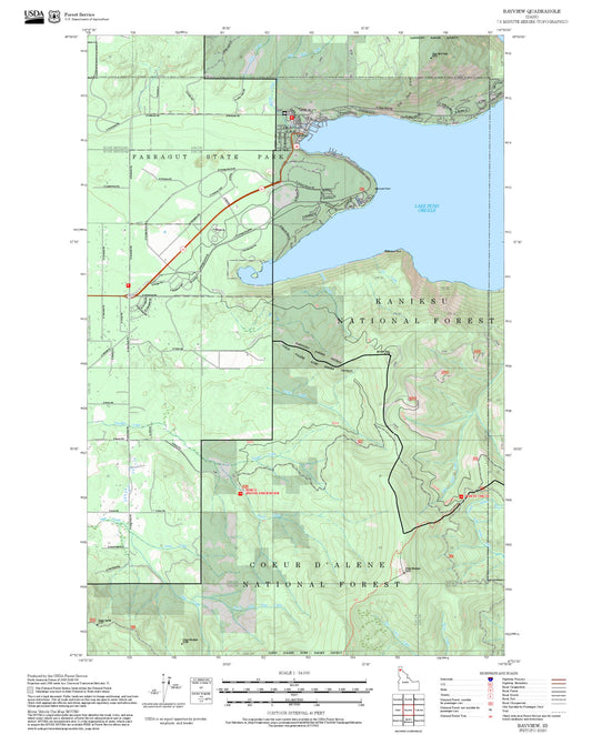 2025 Forest Service Topo Map of Bayview Idaho