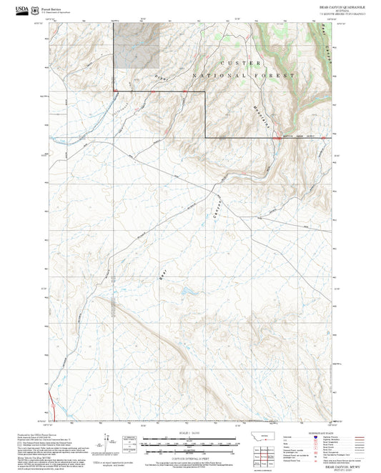 2025 Forest Service Topo Map of Bear Canyon Montana